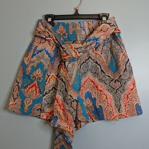 J Crew Tie Waist Mediterranean Paisley Shorts